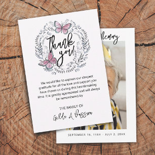 3,5"x5" Butterfly Cartões de agradecimentos Funera