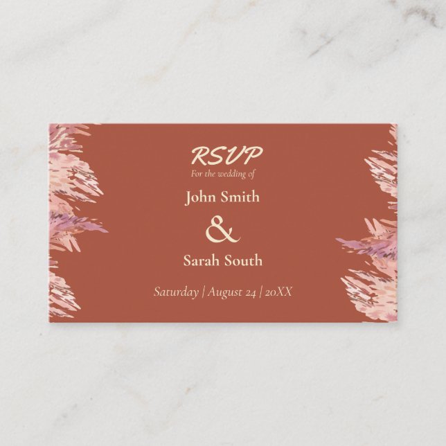 3.5 x 2 cartão de resposta de casamento RSVP - Ter (Frente)