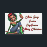 3,5" x 2" de "Magnetic Card Edger Christmas Cheer"<br><div class="desc">Imagem de cartum com vermelho e verde expressando seu humor de férias</div>
