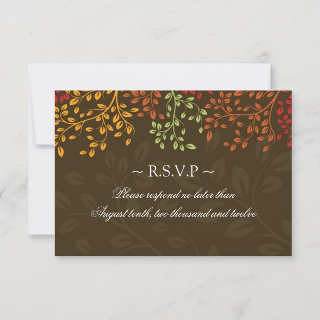 3,5 x 5 - Placas de resposta do Casamento outono (Frente)