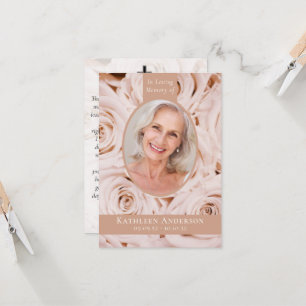 3,5x5 Cartão de Oração Memorial Fotográfico Rosa O