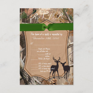 3,5x5 Cartão de R.S.V.P. Caçadores Camo Camuflagem