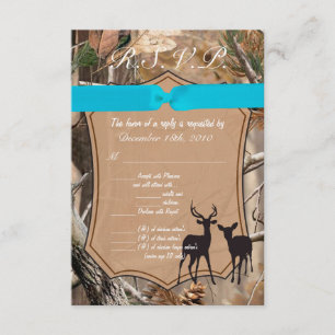3,5x5 Cartão de R.S.V.P. Caçadores Camo Camuflagem