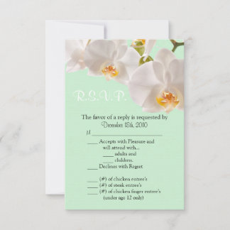 3,5x5 Cartão R.S.V.P. Verde & Orquídea