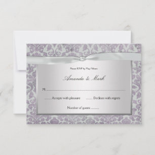 3.5x5 Lavanda Prata Grunge Damasco RSVP