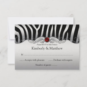 3.5x5 Preto Prata Zebra Vermelho Jóia RSVP