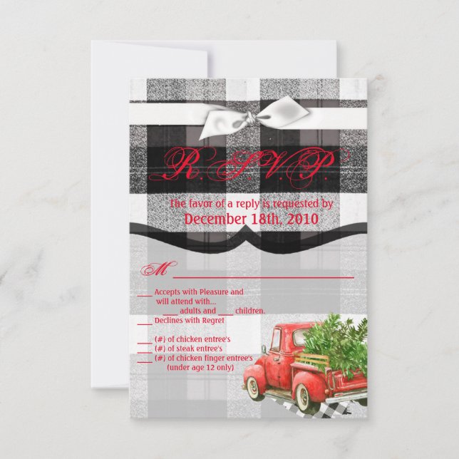 3,5x5 R.S.V.P. Cartão XMAS Truck Christmas Buffalo (Frente)