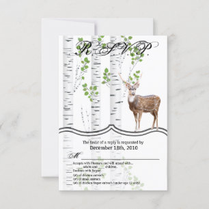 3,5x5 R.S.V.P. Cartões Woodland Deer Doe Buck Hunt
