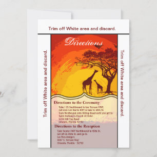 3,5x6 Direções Cartão Africano Safari Giraffe Suns