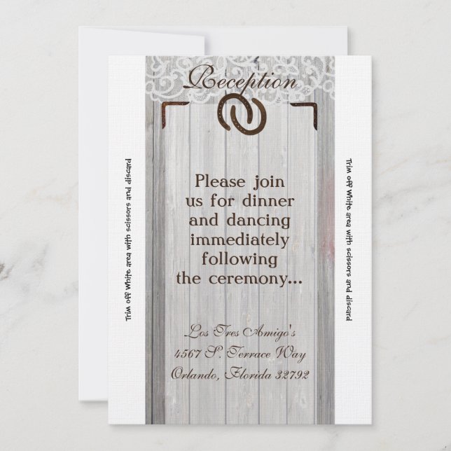 3.5x7 Cartão de Recepção Ferraduras de Cavalo Made (Frente)