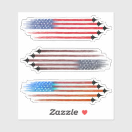 3 Adesivos de vinil scrapbook avião bandeira ameri