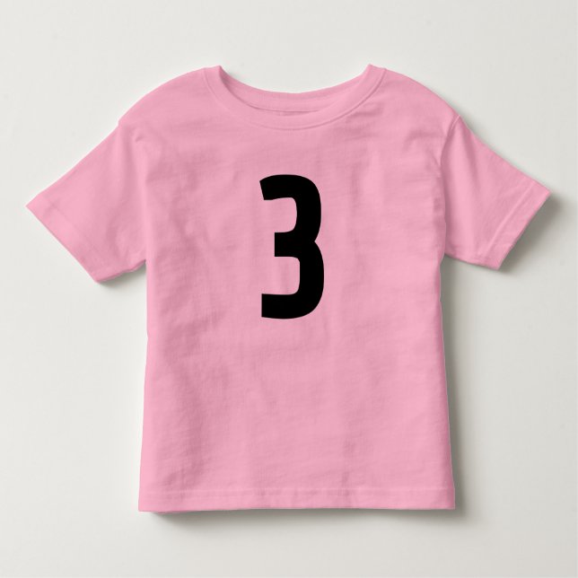 3 ANOS DE IDADE, JERSEY, T-SHIRT rosa (Frente)