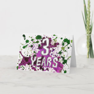 3 anos de Sobriety Birthday / Cartão de aniversári