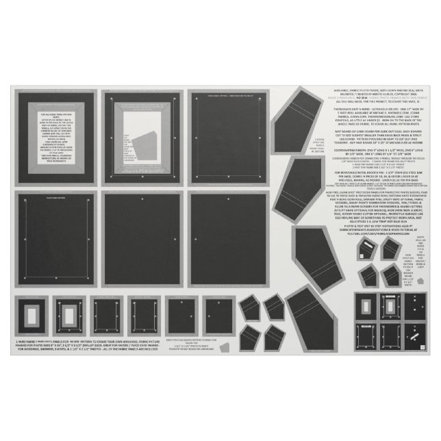 3 artesanatos de fotograma do Tecido preto Zazzle (Jarda)