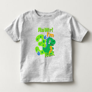 3 Camisa De Aniversário Do Dinossauro Rex
