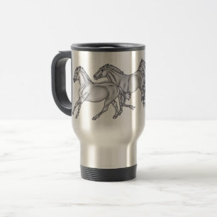 3 caneca de viagem Running dos cavalos BABBS