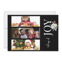 3 CARTÃO DE NATAL FOTOGRÁFICO - JOY