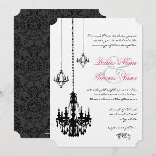 3 Convites de Casamento com Arandelas Pretas