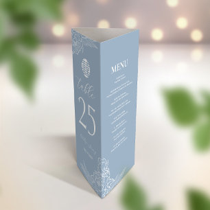 3 em 1 Número da tabela, Menu e cartões de agradec