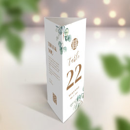 3 em 1 Número da tabela, Menu e cartões de agradec