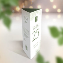 3 em 1 Número da tabela, Menu e cartões de agradec