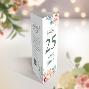 3 em 1 Número da tabela, Menu e cartões de agradec