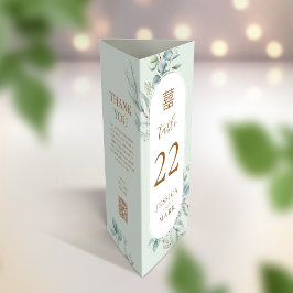 3 em 1 Número da tabela, Menu e cartões de agradec