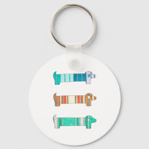 3 Estudo Dachshund Color nº 1 Chaveiro
