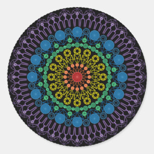3" etiqueta redonda com a mandala da bicicleta do