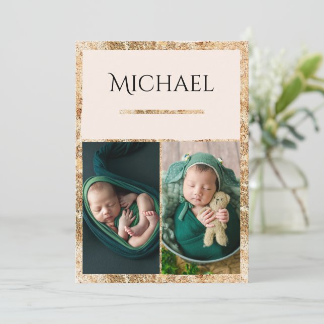 3 Fotos Anúncio de Nascimento do Bebê (Em pé/Frente)