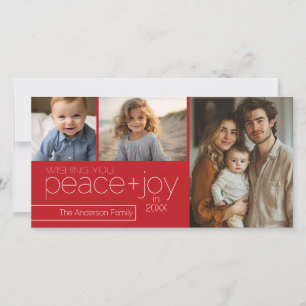 3 fotos com Cartões de natal de Ano Novo - Vermelh