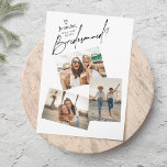 3 Fotos - Modelo de placa de proposta Bridesmaid<br><div class="desc">"Você será minha dama de honra?" Uma bela e moderna carta de 3 fotos,  dama de honra. A 4ª foto pode ser adicionada na parte de trás. Todas as cores são editáveis.</div>