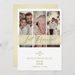 3 Fotos - Recem casados Mão - Citação Escrita