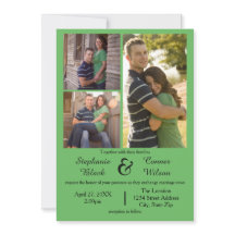 3 Fotos Verde - Convite De Casamento