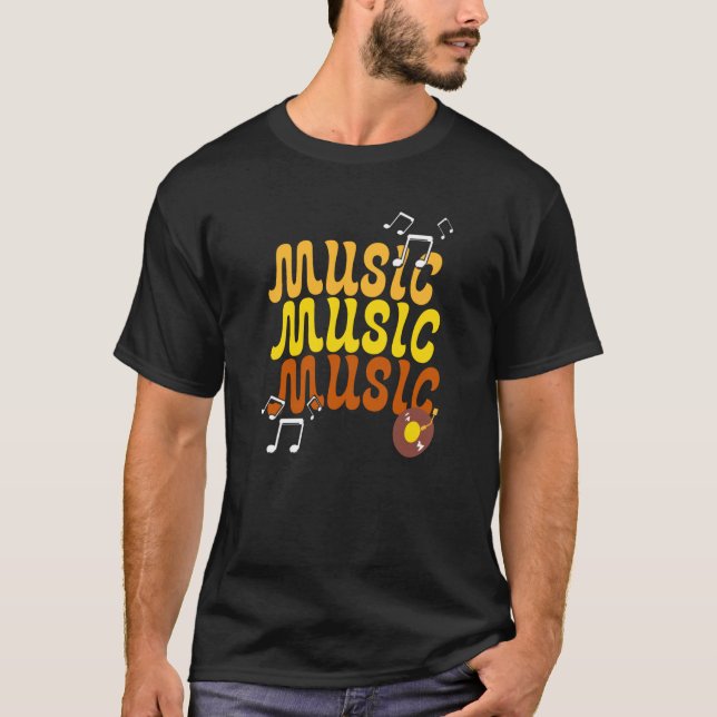   3 Música - Colorida Música T-Shirt (Frente)
