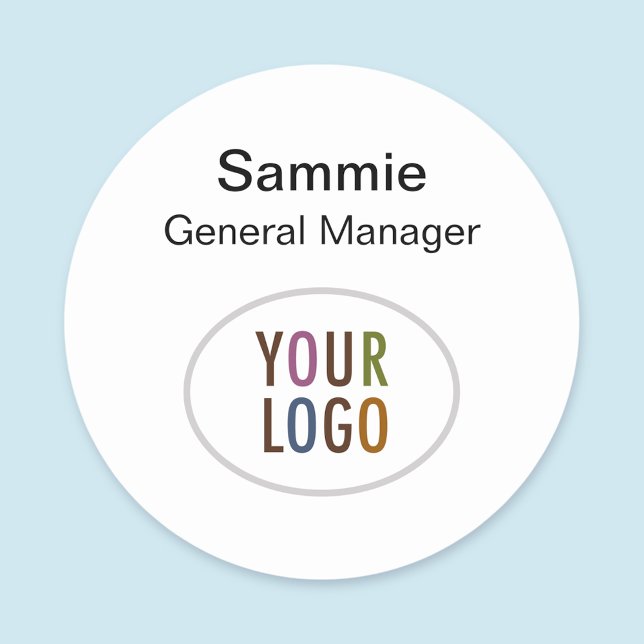 3" Nome de etiqueta ou pino magnético redondo pers (MISOOK White Round Name Tag with Logo)