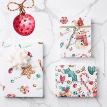 3 Nomes Bonitos de Snowman e Sweets de Natal