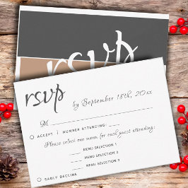 3 Opções de Menu Entree Resposta de Casamento RSVP