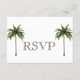 3 Palm Tree Menu Tropical RSVP Cartão de Casamento