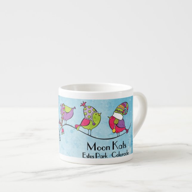 3 pássaros em uma caneca do café do ramo (Frente Esquerda)