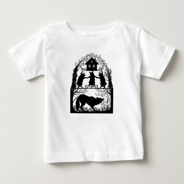 3 Pequenos Porcos - Camisa De Bebê (Frente)