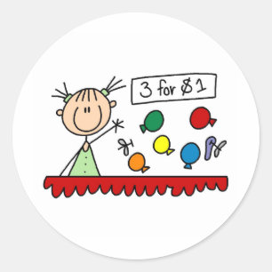 3 Por $1 Adesivo de Boneco de Palito da Feira