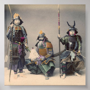 3 Samurai em armas com Poster de armas