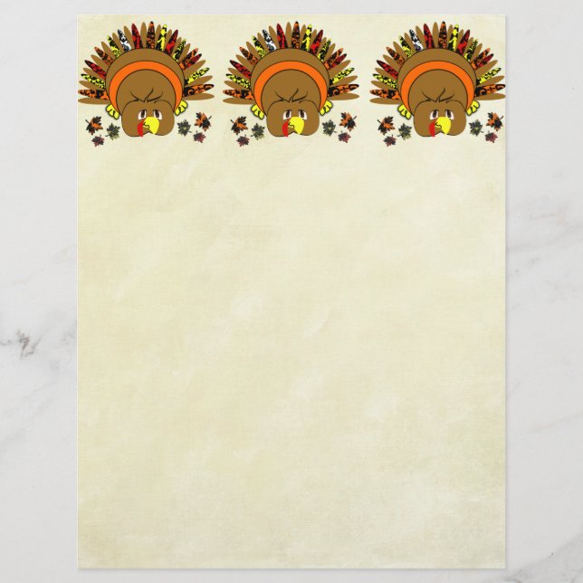 3 Tartarugas-bonitas numa Carta de Ação de Graças (Frente)