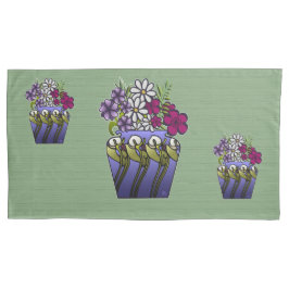 3 vasos de artesanato lírio em verde sage