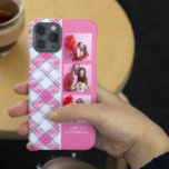 3 Xadrez rosa com pré-filmagem cor-de-rosa Nome pe<br><div class="desc">3 Xadrez de fotos cor-de-rosa na moda moderna Namorada Nome personalizado Smartphone capas de iphone apresenta 3 de suas fotos favoritas com seu nome personalizado em um padrão de xadrez cor-de-rosa, azul e branco. Perfeito para aniversário, Natal, Dia de as mães, irmã, melhor amigo e muito mais. Concebido por ©...</div>