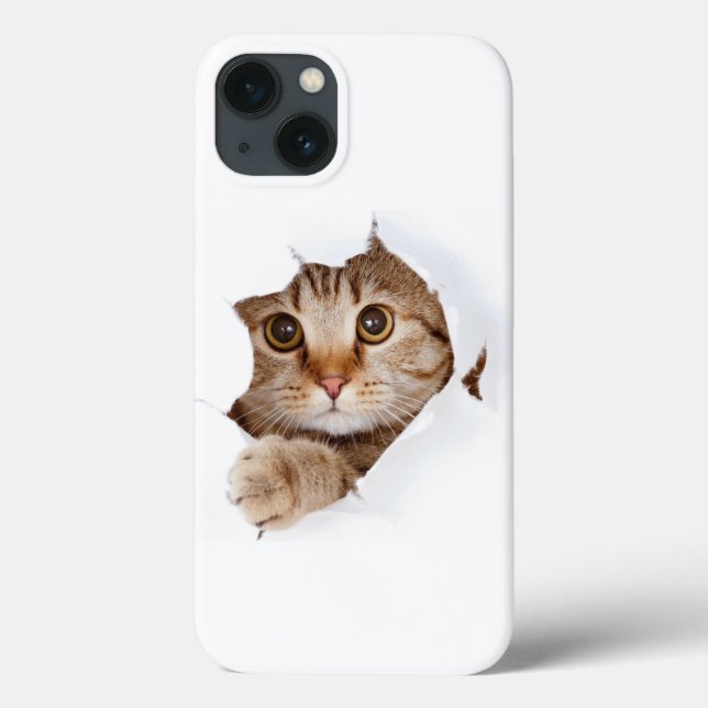 "3D Cat Elegance: Caso de proteção para iPhone 13  (Verso)