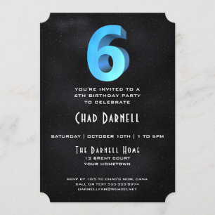 3D legal no Convite de aniversário 6 preto