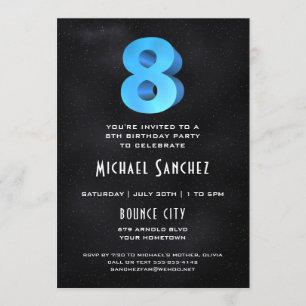 3D Legal no Convite de aniversário Black 8th