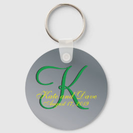 3d Monograma Faux Pewter Incrível chaveiro de Dive